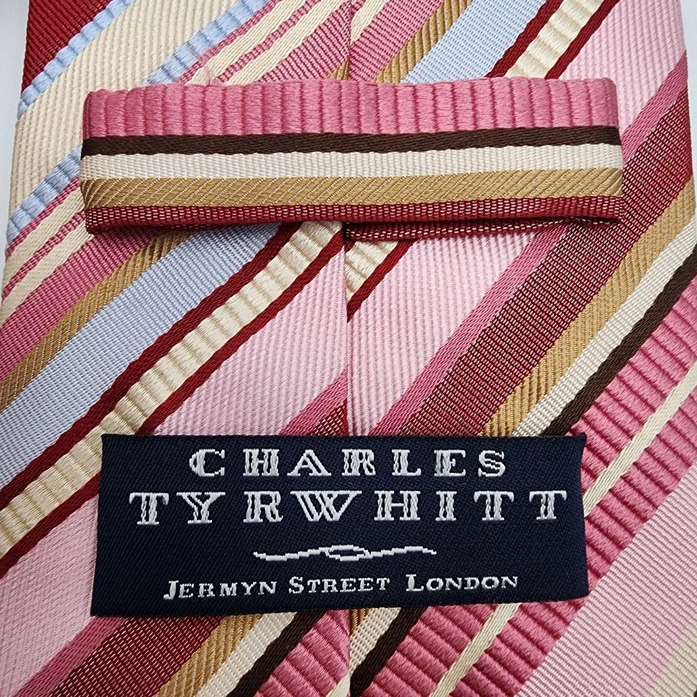 Charles Tyrwhitt Multicolor Striped Men's 100% Silk Tie.‎ Made In Italy NWOT